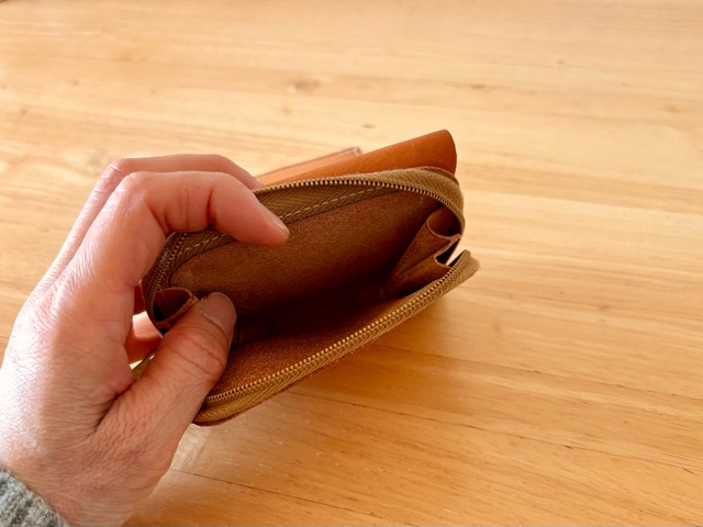 Zipレザーウォレットの小銭入れ